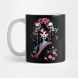 Geisha | Grim Reaper Geisha Skull | Cool Retro Japanese Aesthetic Mug